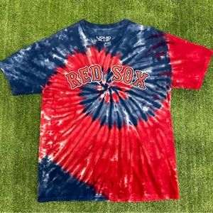 Liquid Blue Tie Dye Red Sox T-shirt Size: L